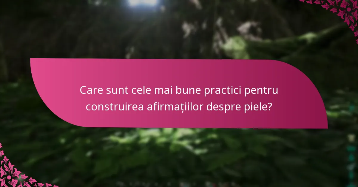 Cum pot sursele de afirmații valida afirmațiile despre piele?