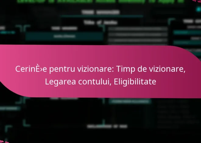 Cerințe pentru vizionare: Timp de vizionare, Legarea contului, Eligibilitate