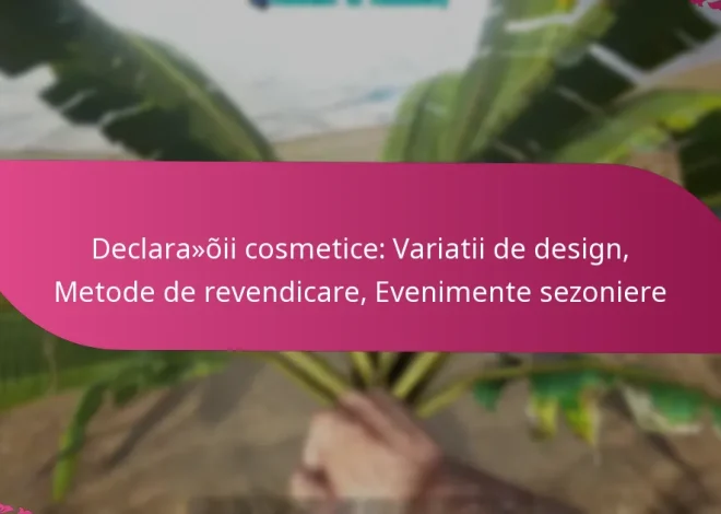 Declarații cosmetice: Variatii de design, Metode de revendicare, Evenimente sezoniere