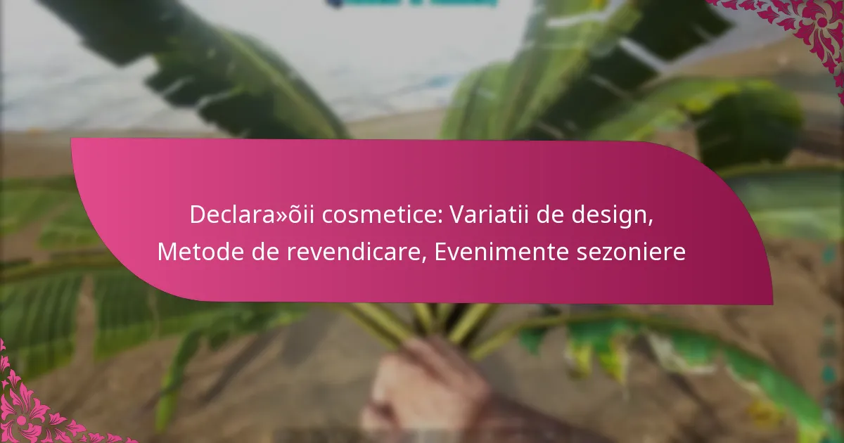 Declarații cosmetice: Variatii de design, Metode de revendicare, Evenimente sezoniere