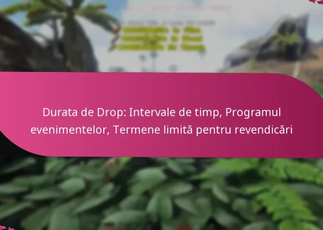 Durata de Drop: Intervale de timp, Programul evenimentelor, Termene limită pentru revendicări