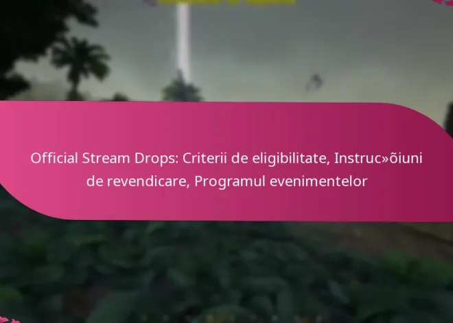 Official Stream Drops: Criterii de eligibilitate, Instrucțiuni de revendicare, Programul evenimentelor