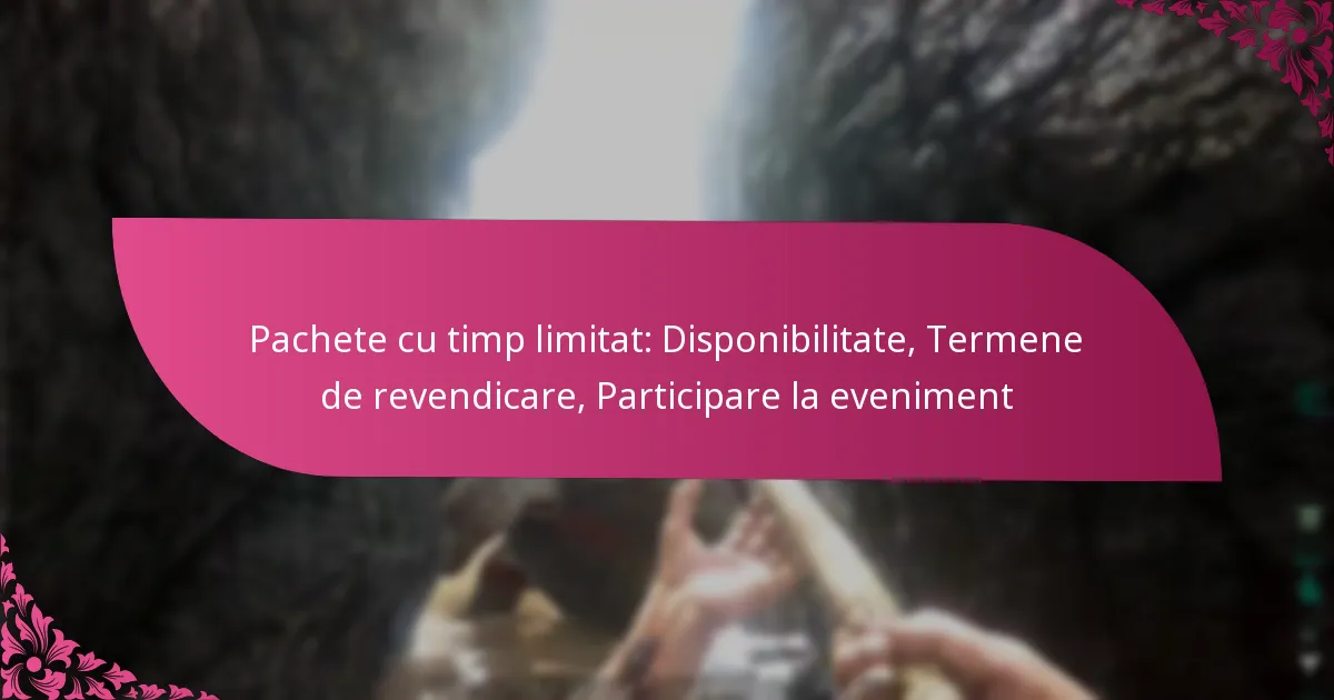 Pachete cu timp limitat: Disponibilitate, Termene de revendicare, Participare la eveniment