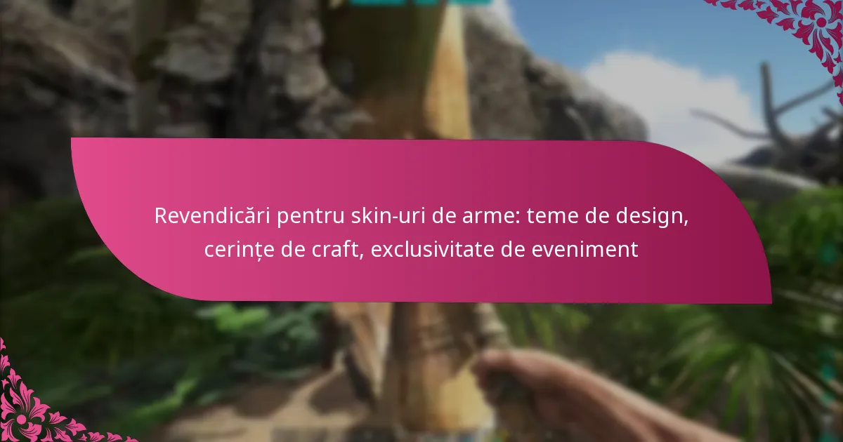 Revendicări pentru skin-uri de arme: teme de design, cerințe de craft, exclusivitate de eveniment